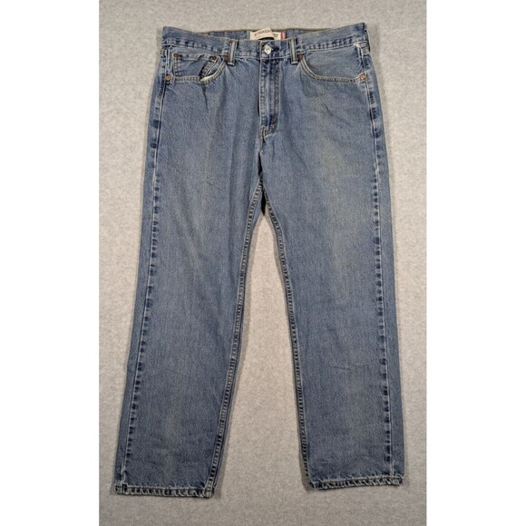 Levi's Other - Levis Men Jeans 36x28 505 Straight Regular Fit Light Wash Denim Western